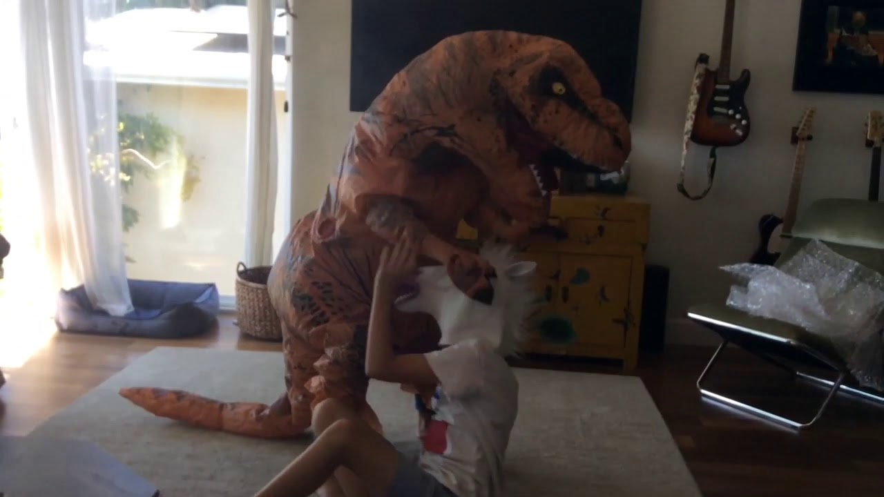 Inflatable T Rex Vs. Unicorn