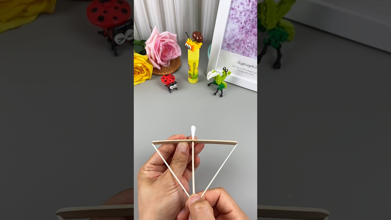 You can make a fun bow and arrow with a popsicle stick. It is simple and fun.