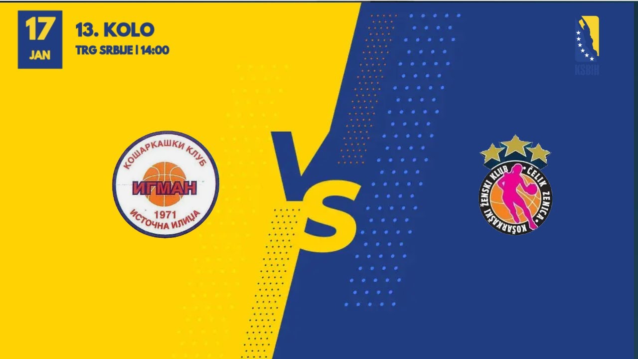 🔴 LIVE 🏀 Igman vs KŽK Čelik BH Telecom | 13. kolo | ⏰ 17.01.2026 | 14:00