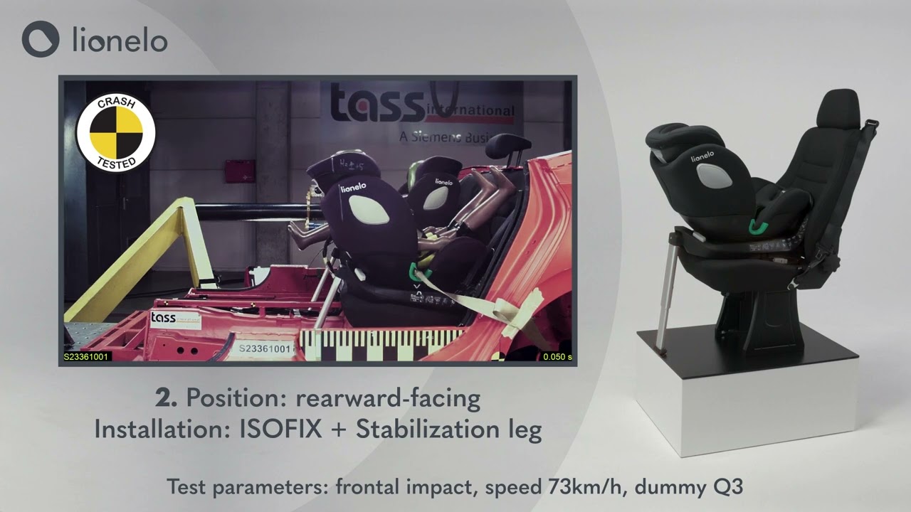lionelo Braam i-Size - crash test Tass International (EN)