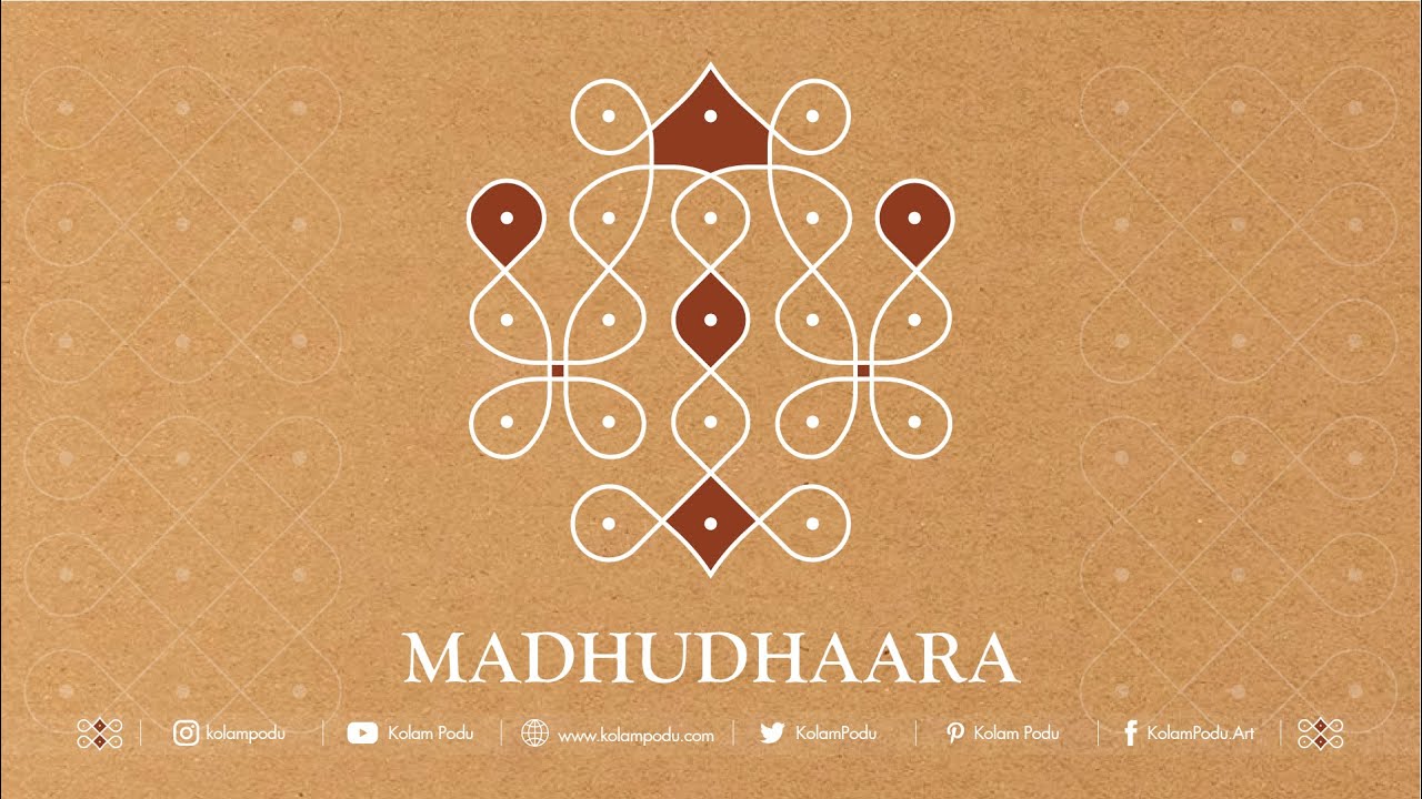 Kolam with dots design | 2 minute Kolam | Rangoli |  Madhudhaara | Intermediate