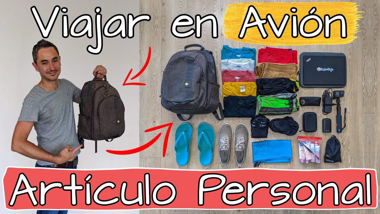 Viajar en Avión solo con un Articulo Personal 🎒 ¿Viajar sin equipaje de mano? 😉 Cómo viajar ligero!