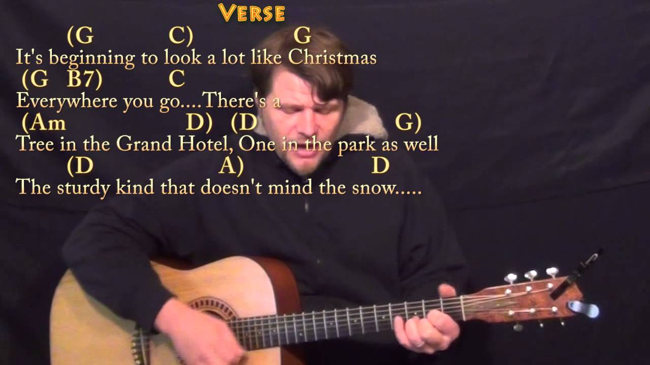 It's Beginning to Look A Lot Like Christmas - Strum Guitar Cover Lesson in G with Chords/Lyrics