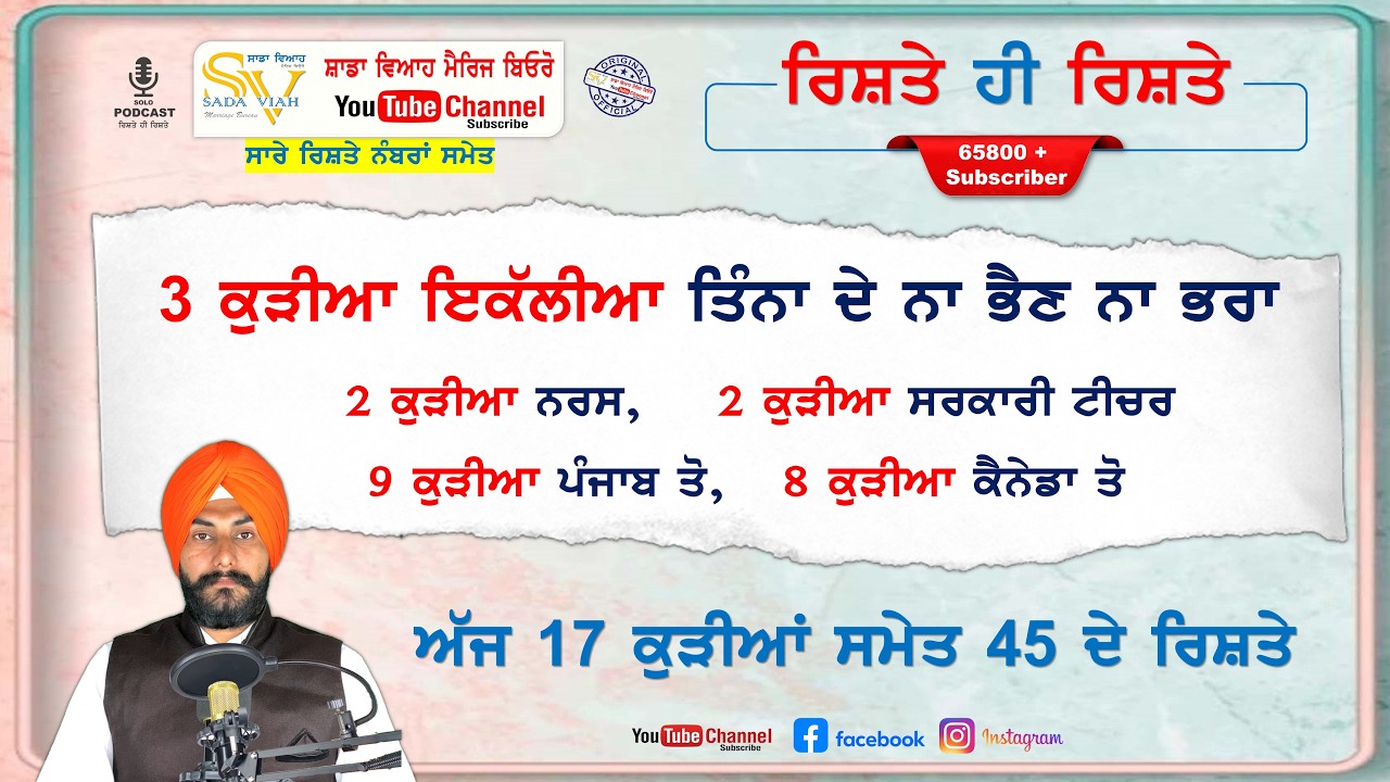 ਤਿੰਨ ਕੁੜੀਆਂ ਇਕੱਲੀਆਂ ਤਿੰਨਾਂ ਦੇ ਨਾ ਭੈਣ ਨਾ ਭਰਾ | 17 ਕੁੜੀਆ ਸਮੇਤ 45 ਰਿਸ਼ਤੇ | rishte hi rishte