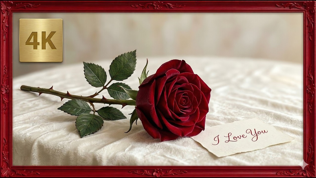 Screensaver: A Rose for You | 4K Framed TV Art | Uma Rosa para Você | Una Rosa con Amor