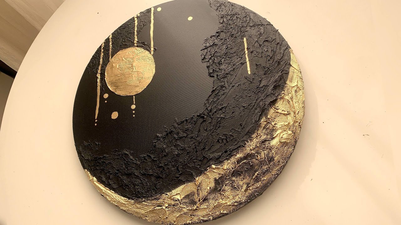 How to make Moon texture art| painting of the moon with texture |DIY 3D MOON |Nazzy art