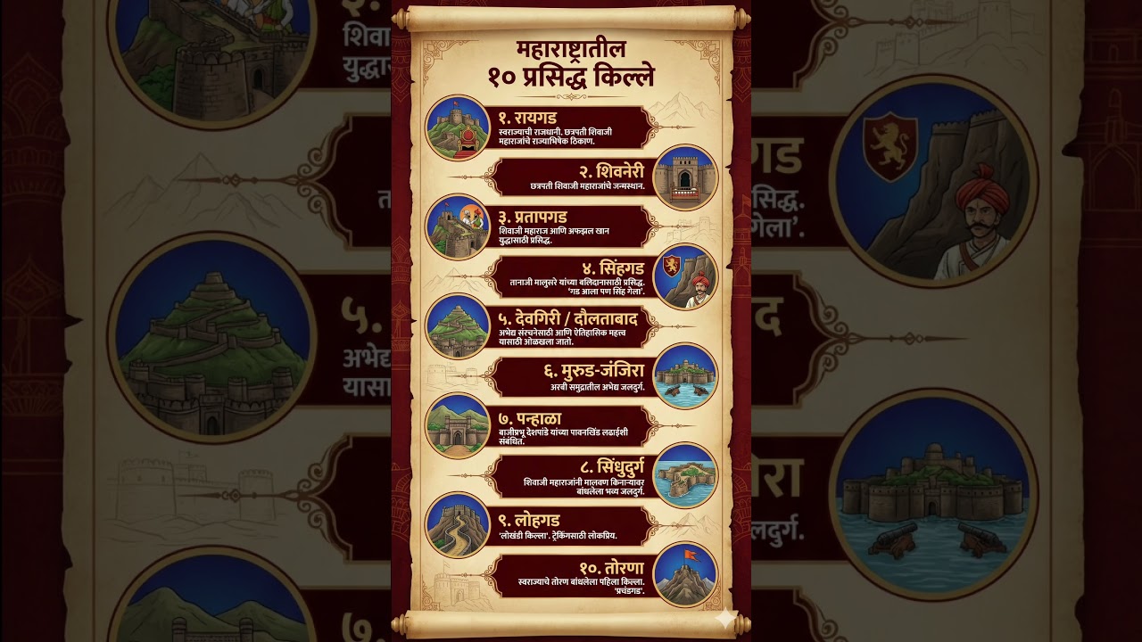 Top 10 Forts in Maharashtra | महाराष्ट्रातील १० प्रसिद्ध किल्ले | Best Treks in Sahyadri 