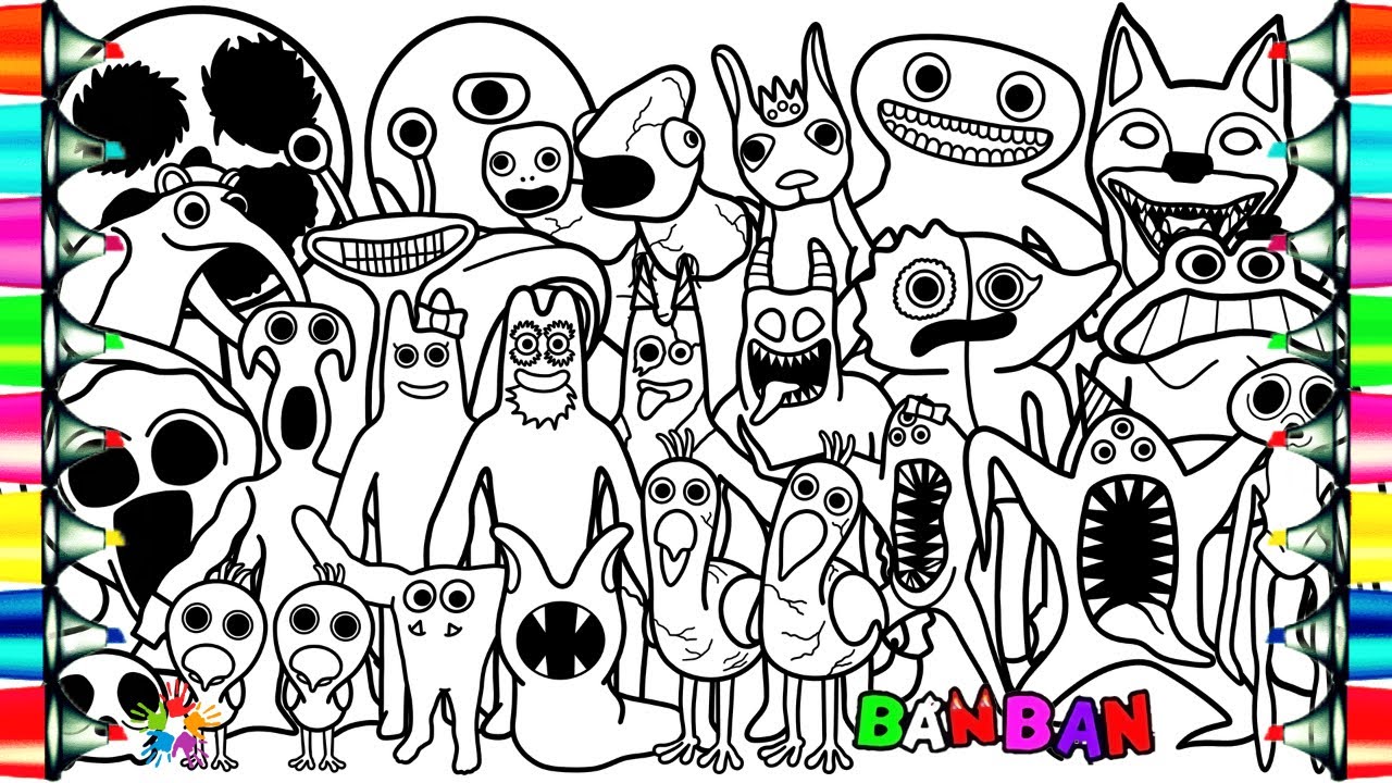 Garten Of Banban 1, 2, 3, 4, 5, 6, 7, 8 Coloring Pages / Size Comparison of Garten of Banban / NCS