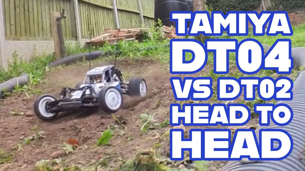 Tamiya DT04 vs Tamiya DT02 Head to Head RC Battle