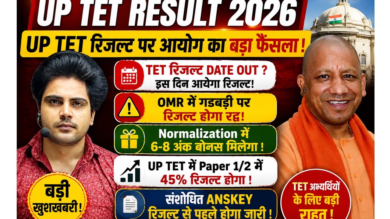 UP TET Result 2026/TET रिजल्ट DATE OUT ? इस दिन रिजल्ट जारी करेगा आयोग ?/Normalization और OMR अपडेट 