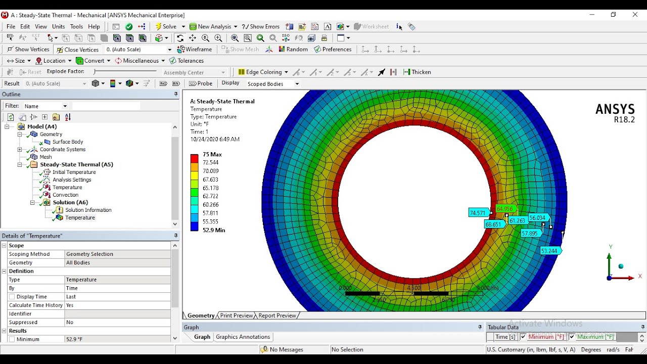 Ansys steady state thermal analysis 101|  Heat transfer through conduction and convection
