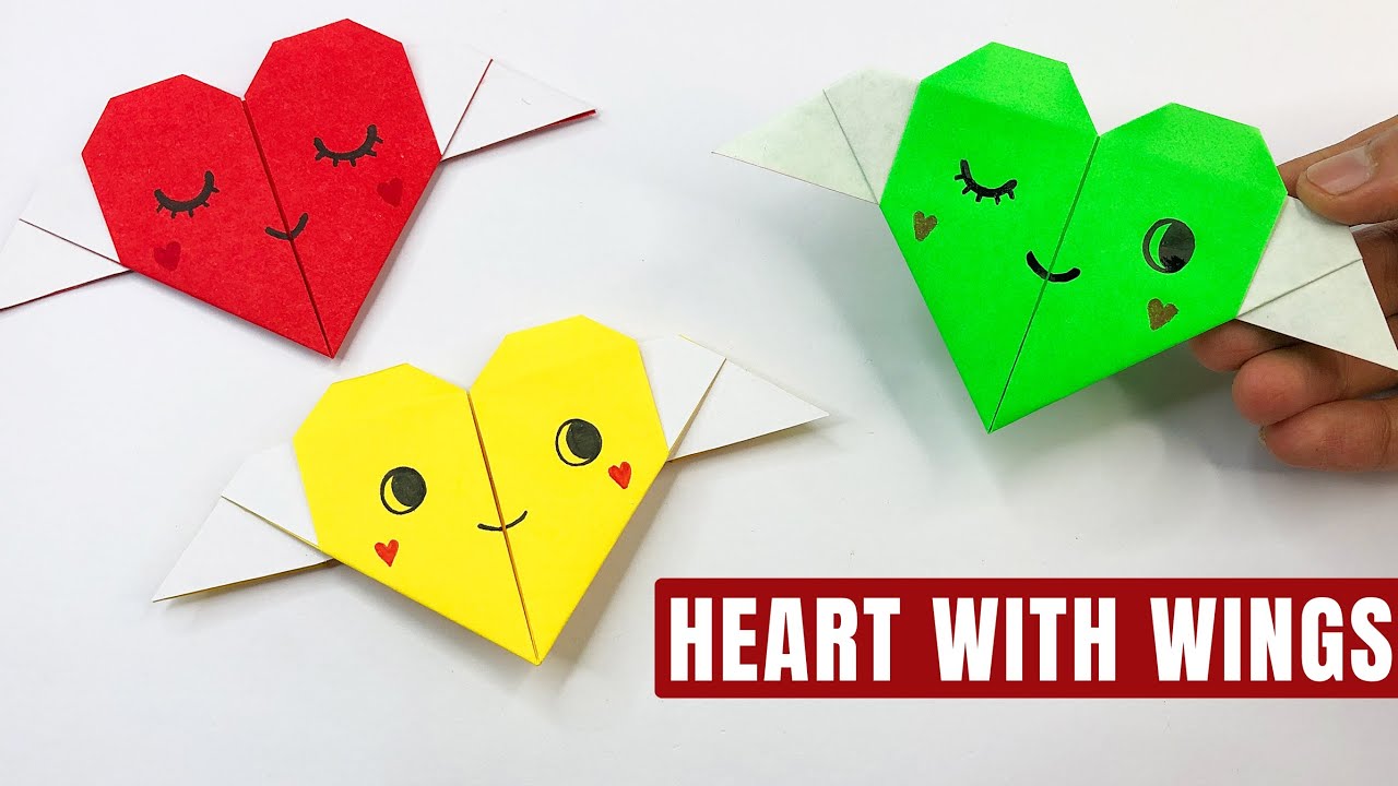 How to Make an Origami Heart with Wings | Easy Paper Craft Tutorial