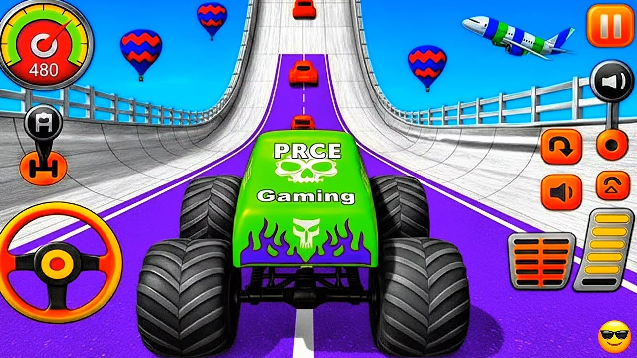 GTA Monster Truck Crazy Stunts 😱 | Monster Truck Stunt Racing | BossMegaRamp