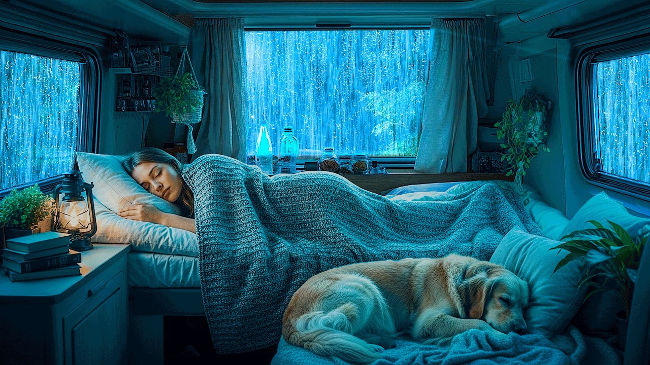 Rain Sounds for Sleeping 🌙 Rain & Thunder on Cozy Car for Insomnia Relief and Full Relaxation