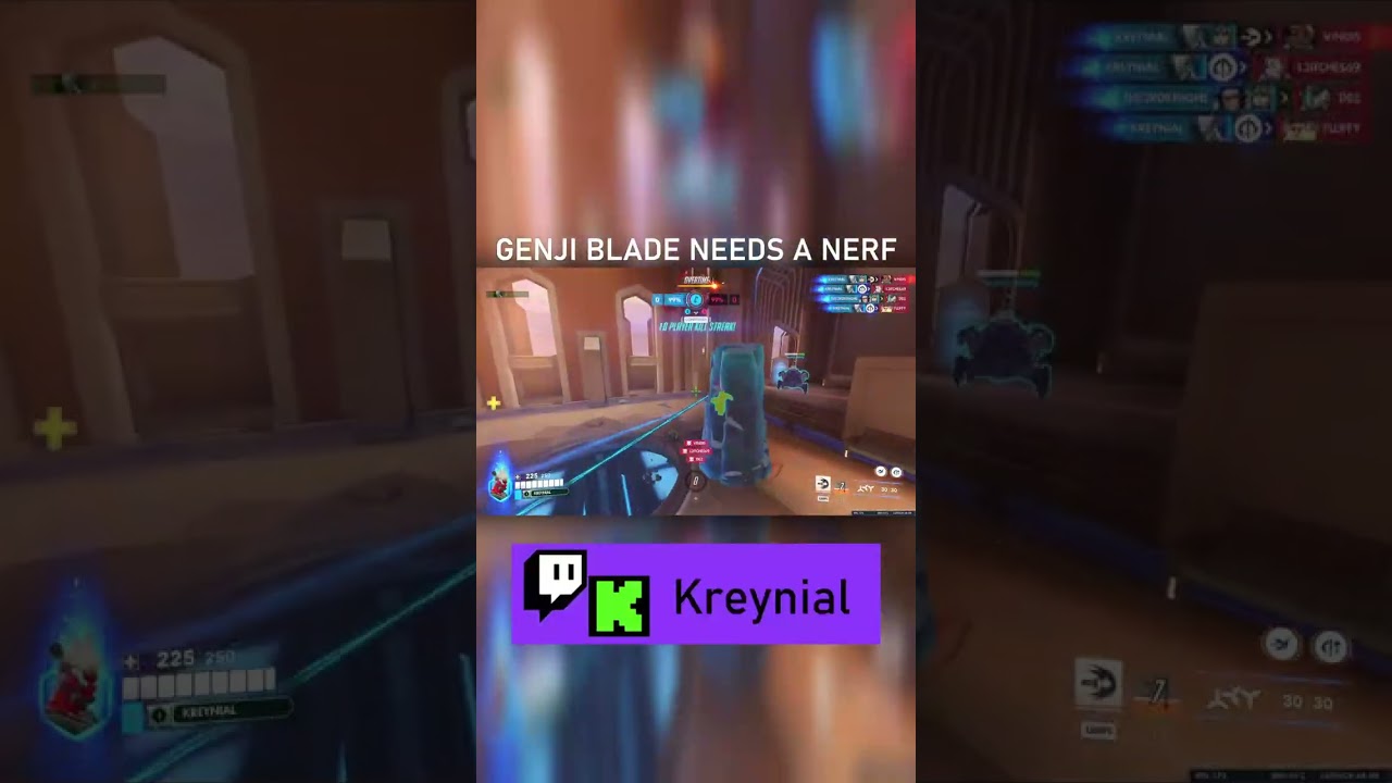 YALL THINK GENJI NEEDS A NERF? #fyp #overwatch #Genji #Streamer #gaming #kickstreaming #kick