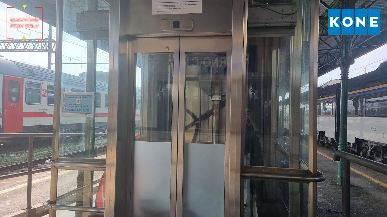 2 Scenic Late 1990's Kone Stella (mod. Kone Tesy) hydraulic elevators@Livorno C.le R.Station, Italy