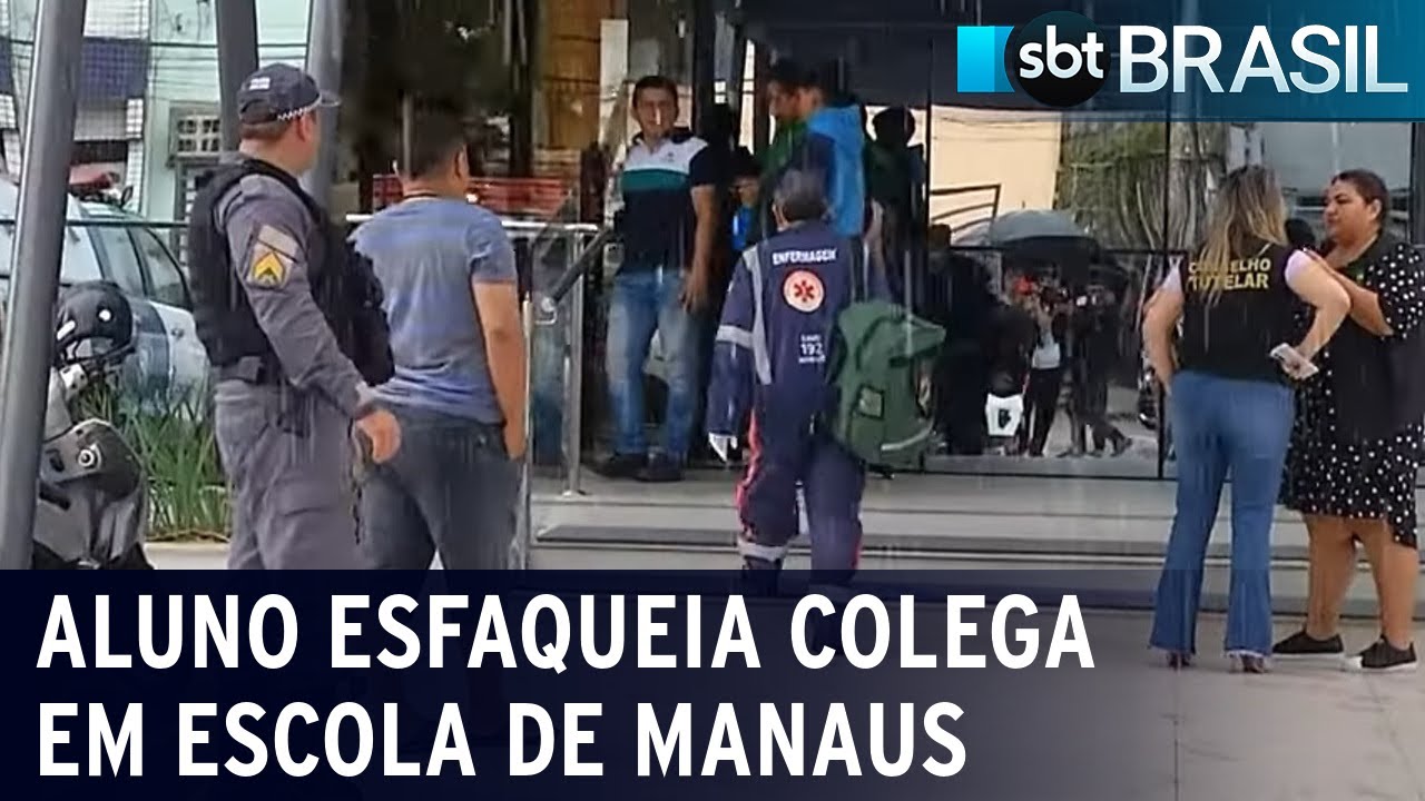 Aluno esfaqueia colega em escola de Manaus | SBT Brasil (10/04/23)