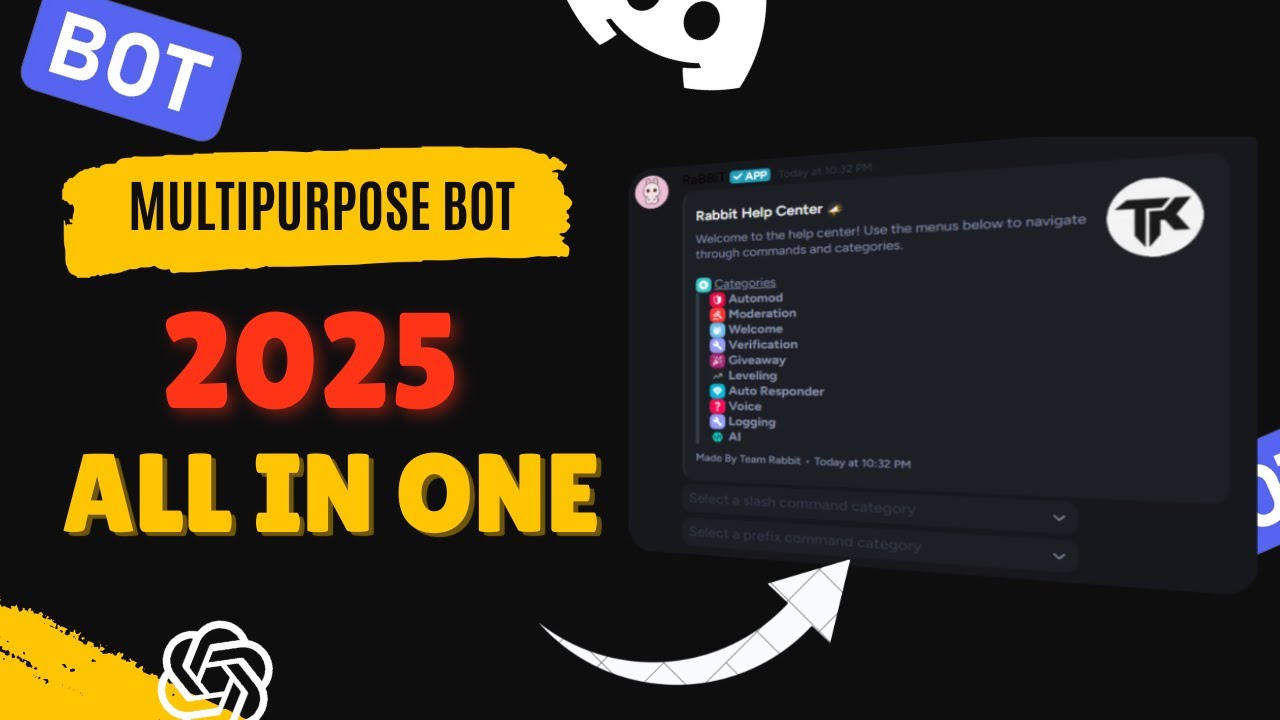 Multipurpose Discord Bot | 2025 | Rare-Rabbit | Source Code Repl.it | No Coding | All in One
