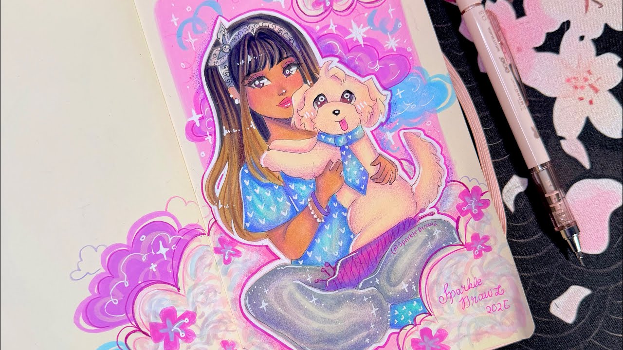 LIVE draw with me! ✏️ my sketchbook drawing process