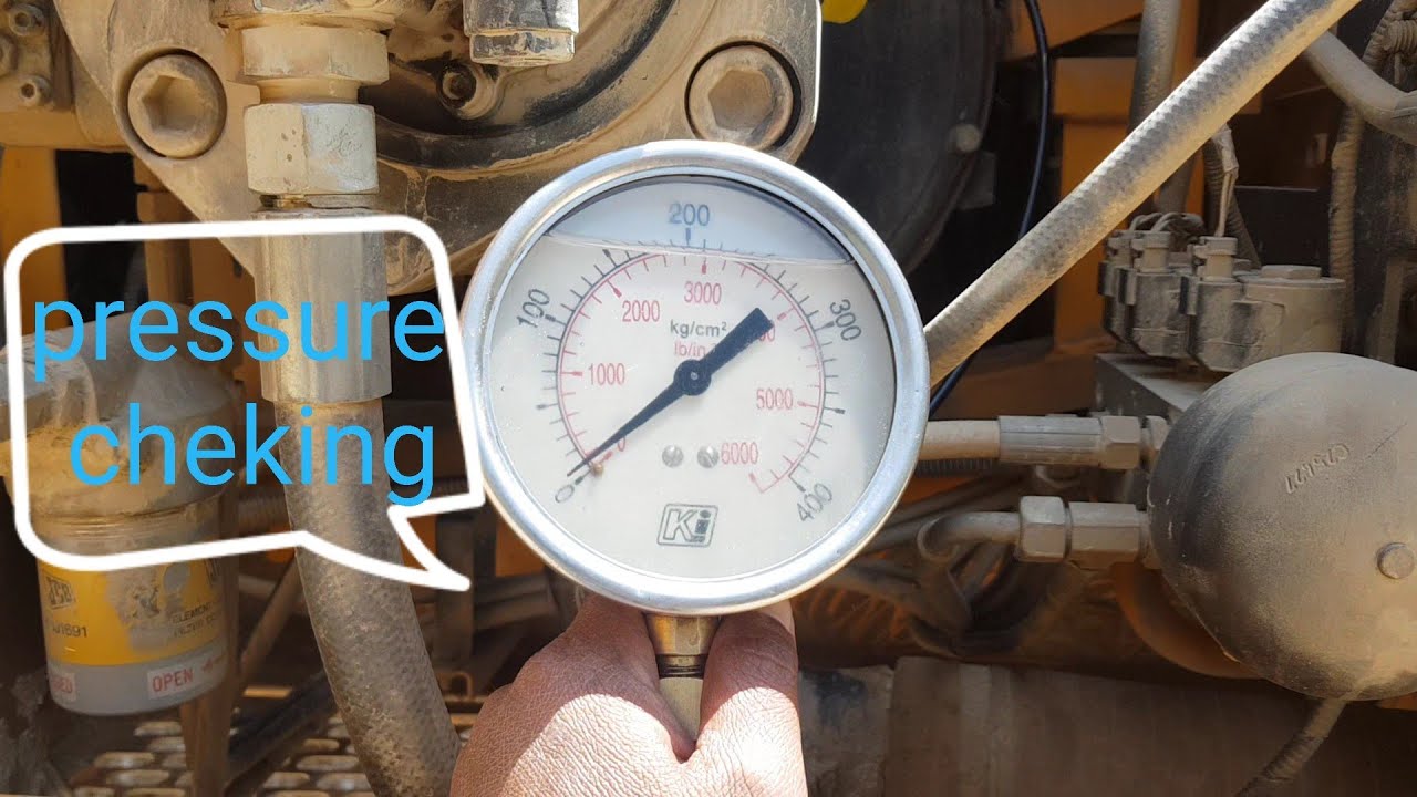 Pressure adjustment&pressure cheking JCB 205 Excavetor