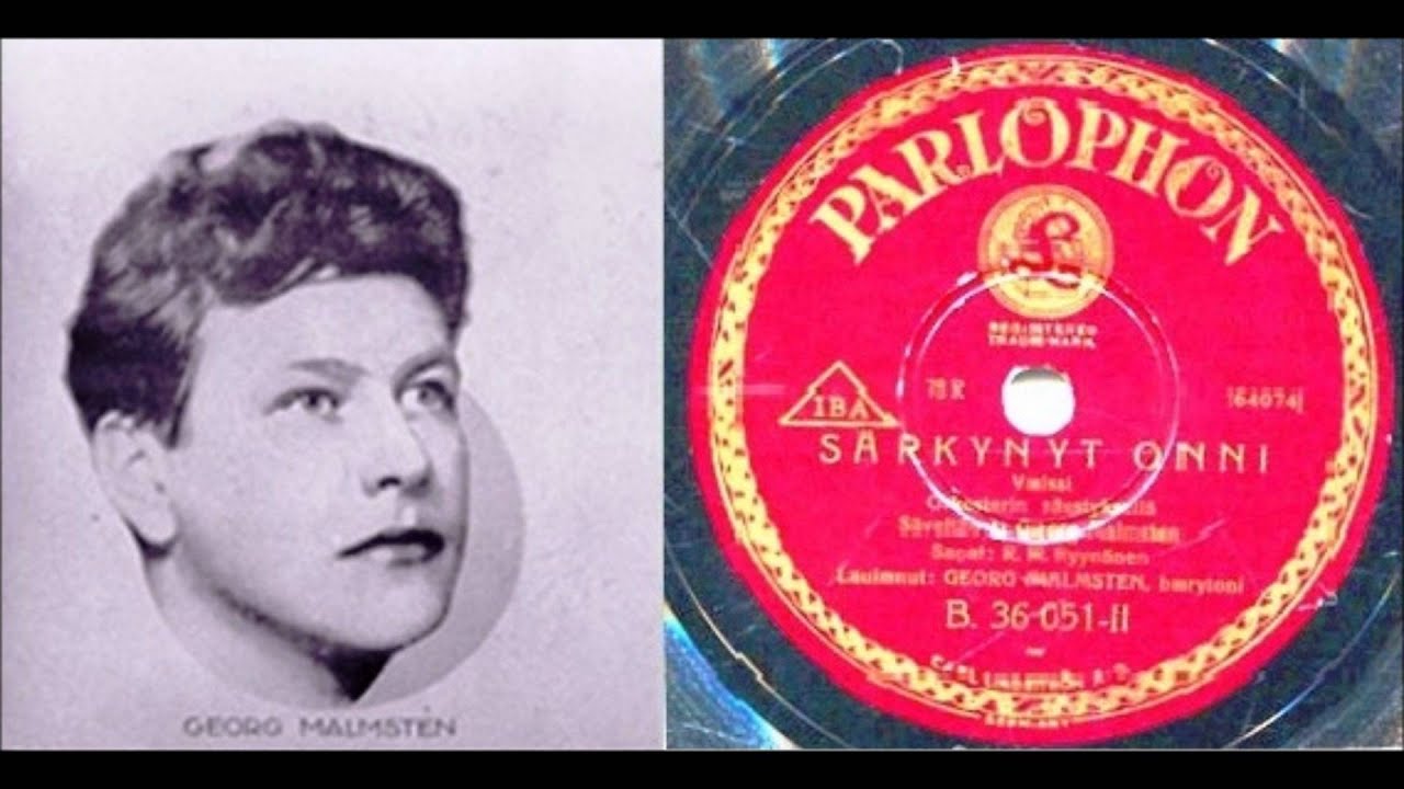 S&auml;rkynyt onni, Georg Malmst&eacute;n ja Parlophon-orkesteri v.1929