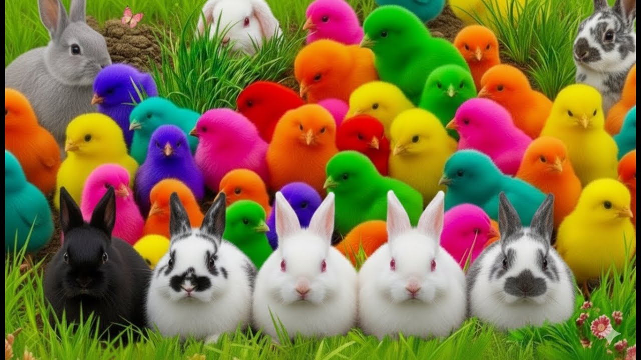 Ayam Warna, Bebek Lucu, dan Kelinci Menggemaskan dalam Satu Video!