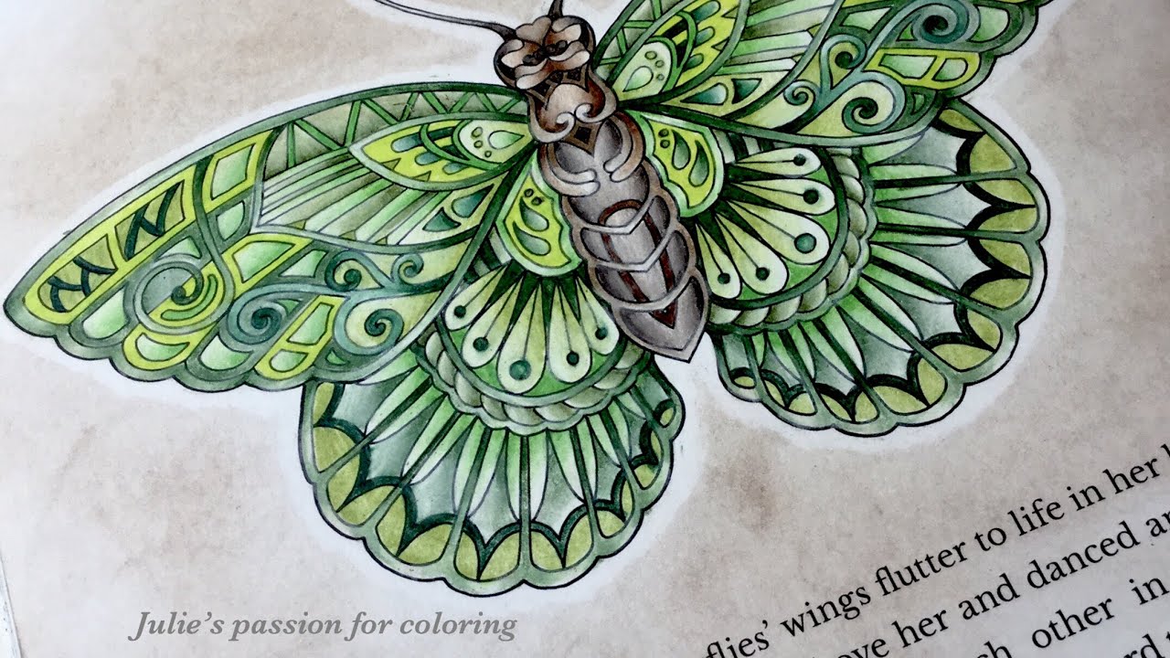 Ivy and the inky butterfly by Johanna Basford - prismacolor pencils - color along