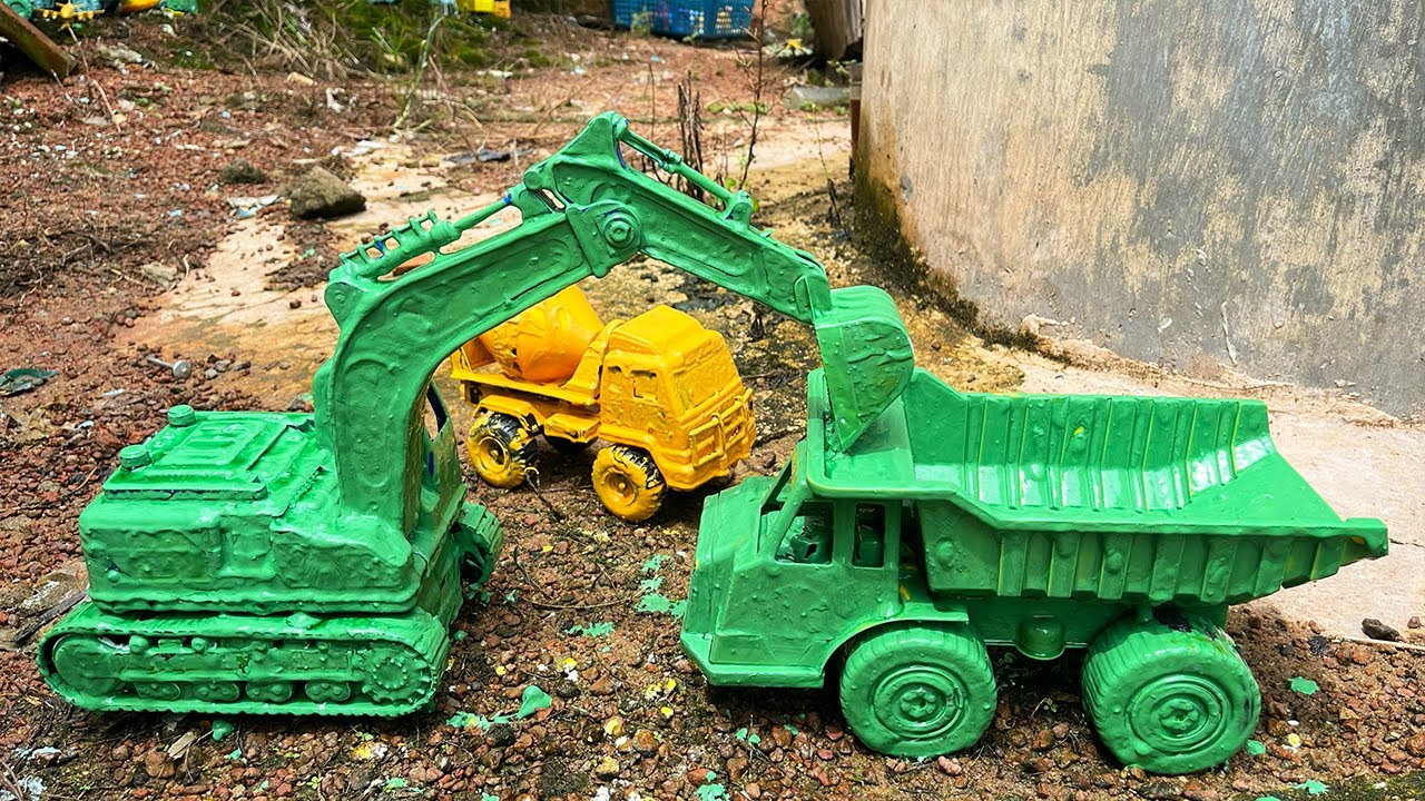 Membersihkan dan menemukan Truk Beko Cakruk Besar, Mixer Truk, Truk Oleng, Truk Molen,Tayo, TankBaja