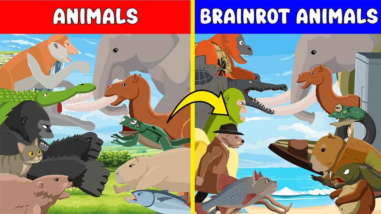 Gorilla vs Bombombini Guzini | Animals vs Brainrot Animals [S1] | Animal Animation