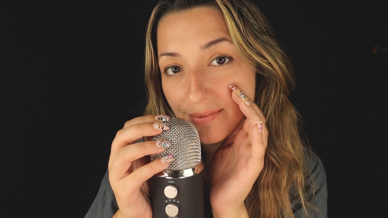 ASMR ✨VERY UP CLOSE WHISPERING ✨ Trigger Words ✨ Gentle Mic Scratching rubbing