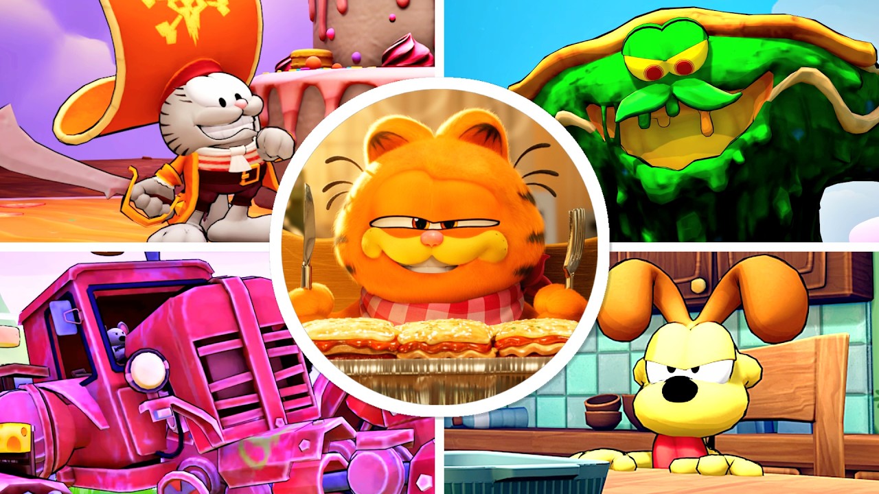 GARFIELD Escape from Monday - All Bosses + Endings