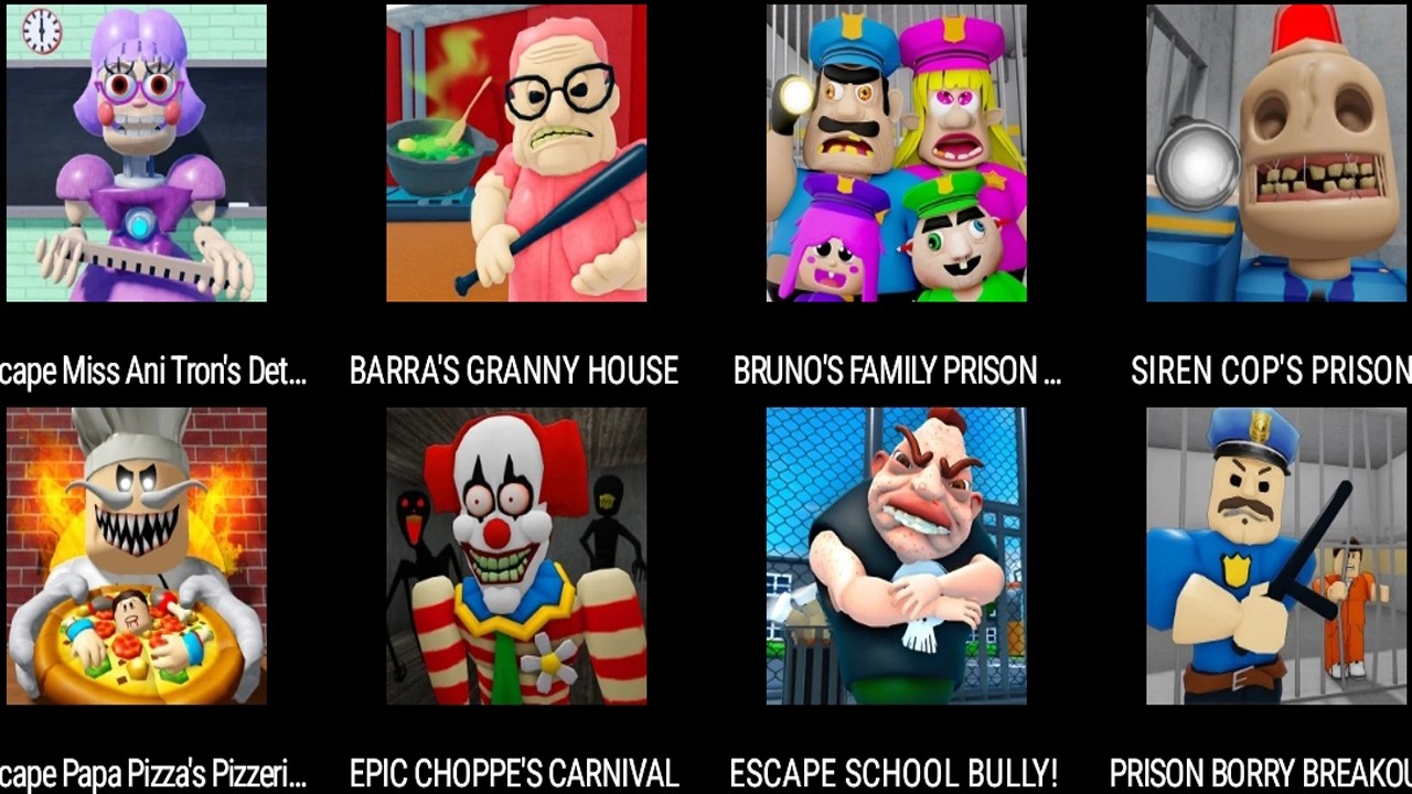 Escape Miss Ani-Tron's Detention!,BARRA'S GRANNY HOUSE,BRUNO'S FAMILY PRISON RUN!