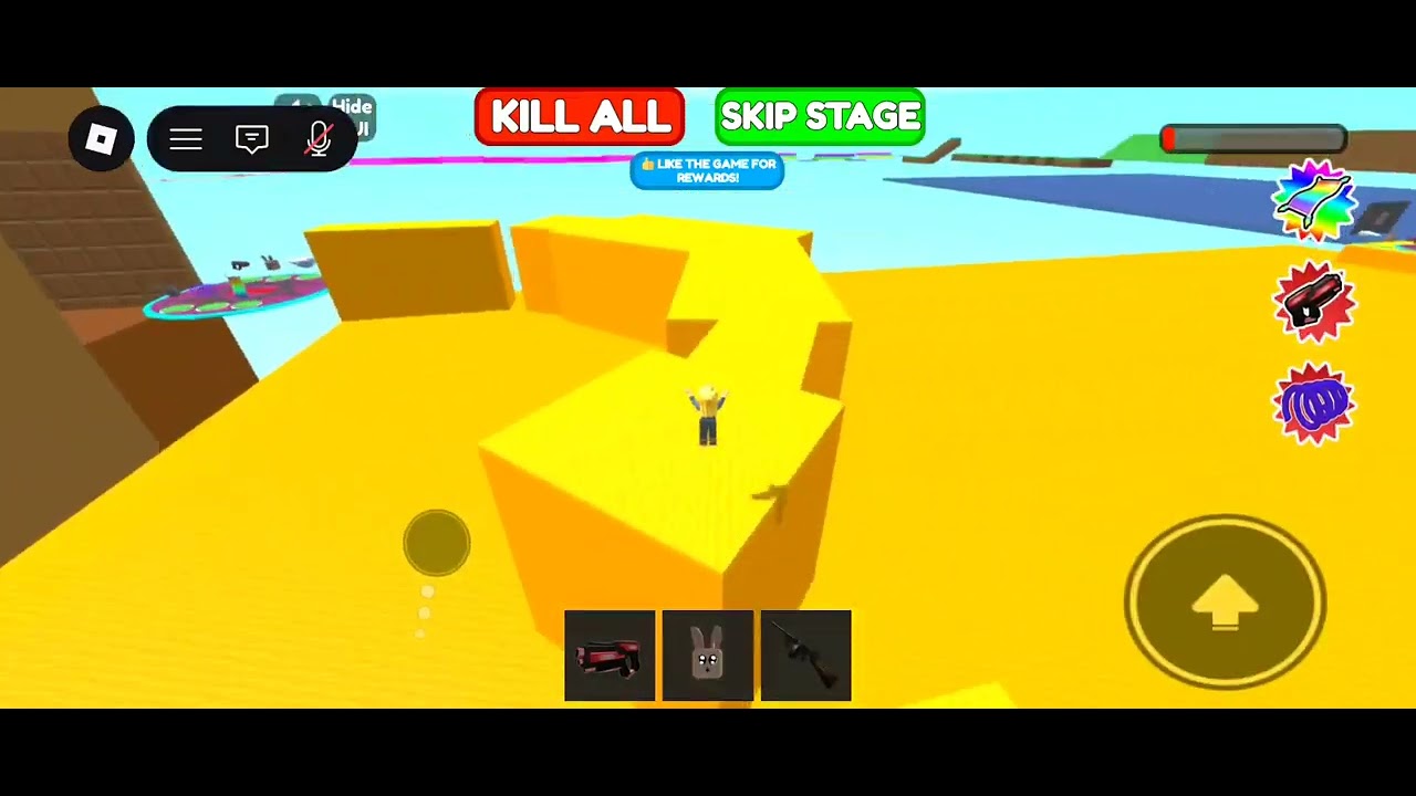 Playing speed run 64 on Roblox!(Extras: 1 HP and it never goes up!) Never dies.