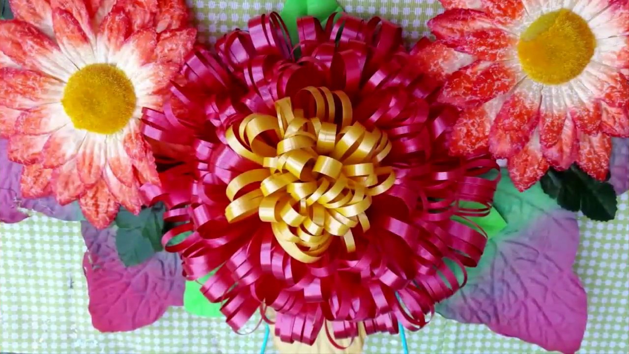 COMO HACER UNA FLOR CON LISTON PARA DECORAR UNA CORONA DEL DIA DE MUERTOS.