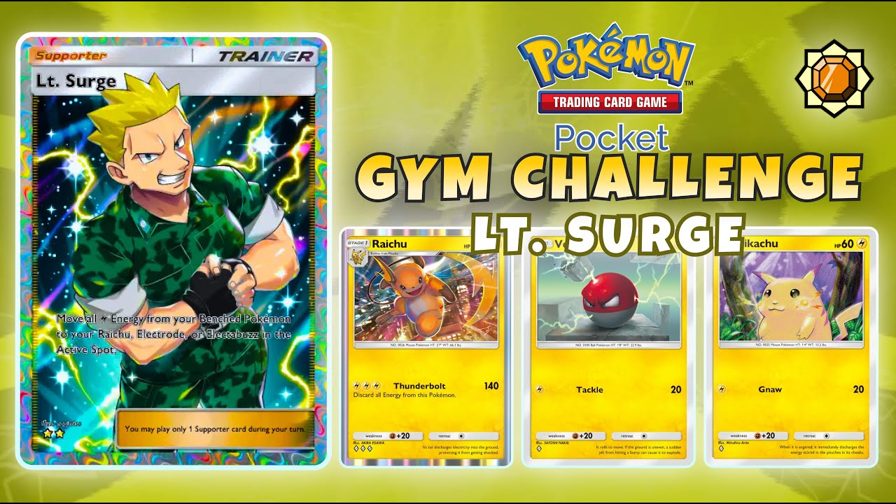 Gym Leader Challenge: Lt. Surge ⚡ | Pokémon Pocket Gameplay