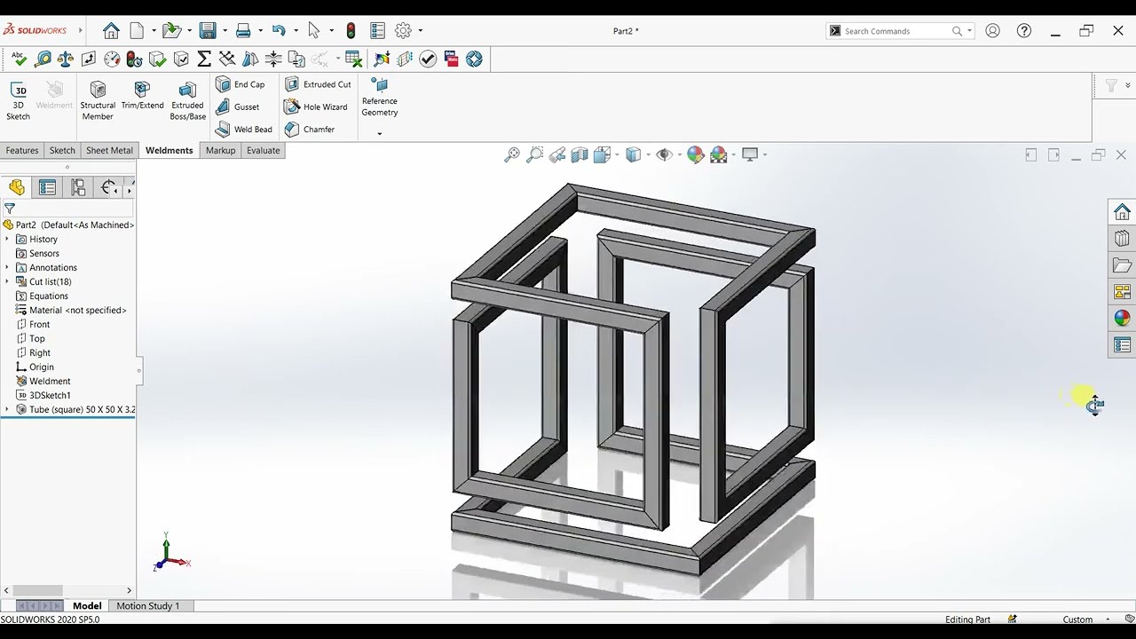 Infinity 3D cube design in solidworks