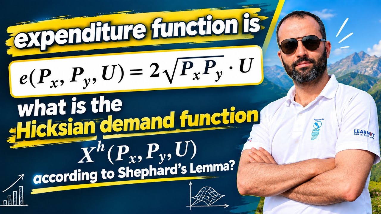 How to Find Hicksian Demand from Expenditure Function using Shephard's Lemma (Step-by-Step)