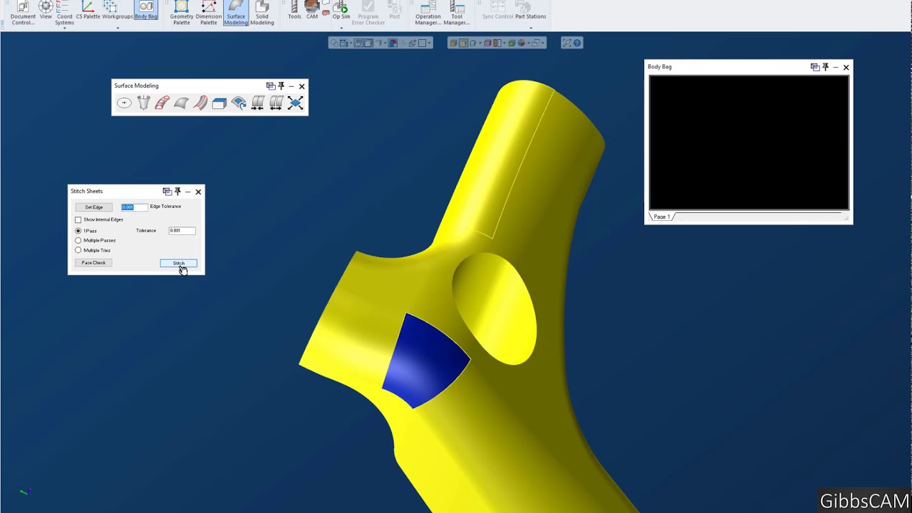 GibbsCAM, Heal Surfaces and turn into a solid model