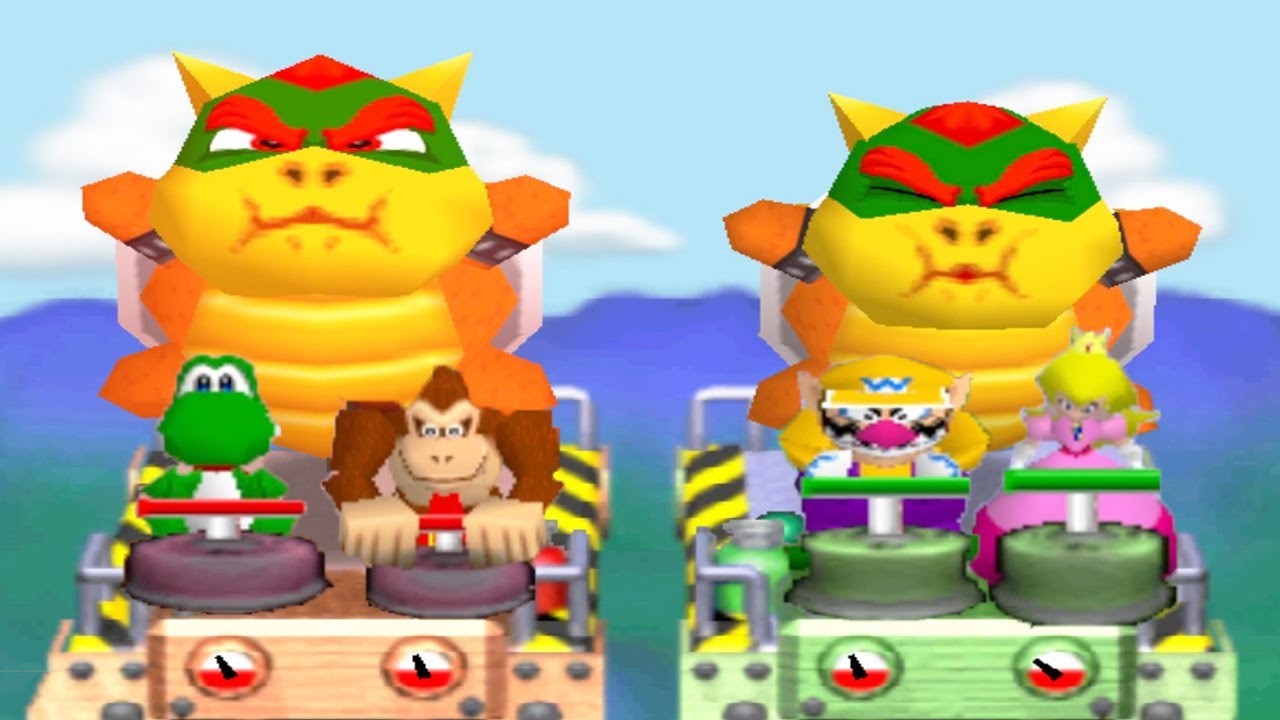Mario Party 2 Minigames - Yoshi Donkey Kong vs Wario Peach (Master Cpu)