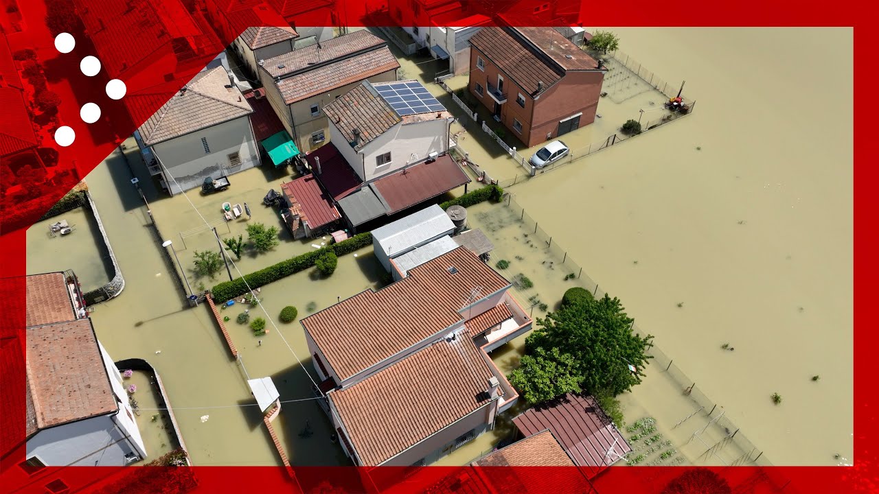 Alluvione in Emilia Romagna: inondazione a Bagnacavallo (Ravenna), le immagini dal drone