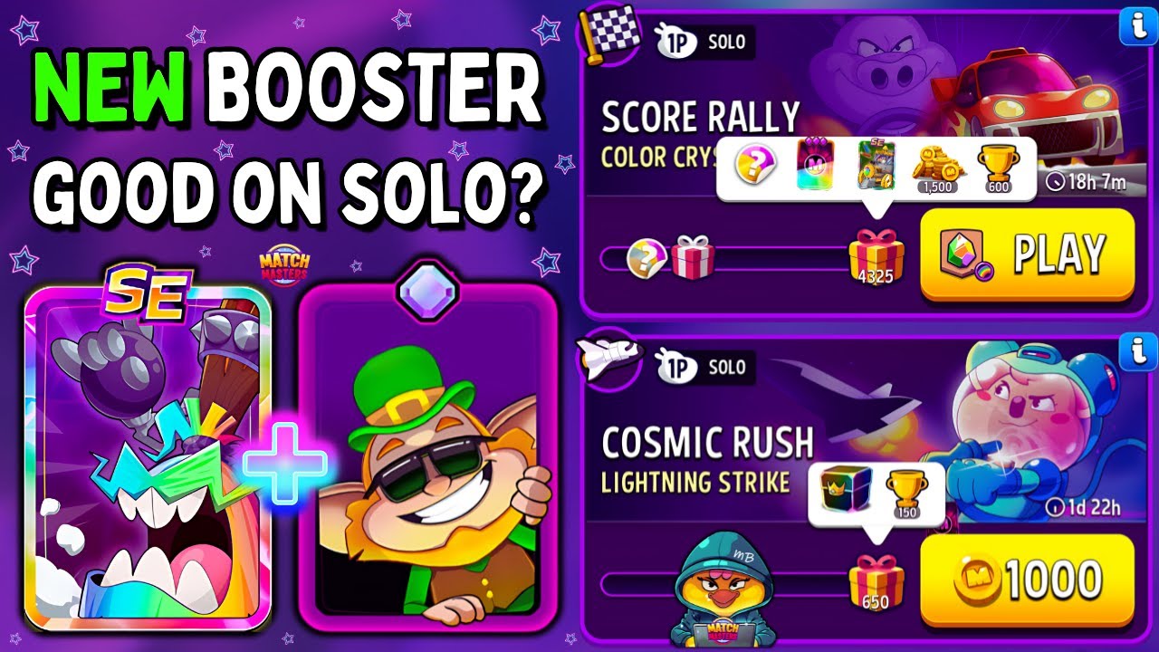 NEW SE BOOSTER on SOLO CHALLENGE/ Color Crystals + Rainbow Score Rally/ Lightning Strike Cosmic Rush