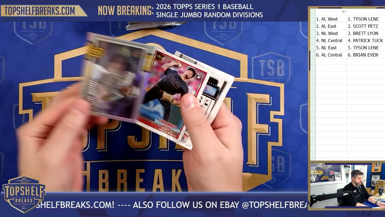 2026 Topps Series 1 Baseball Jumbo Box Random Divisions | Top Shelf Breaks | 2/18/26