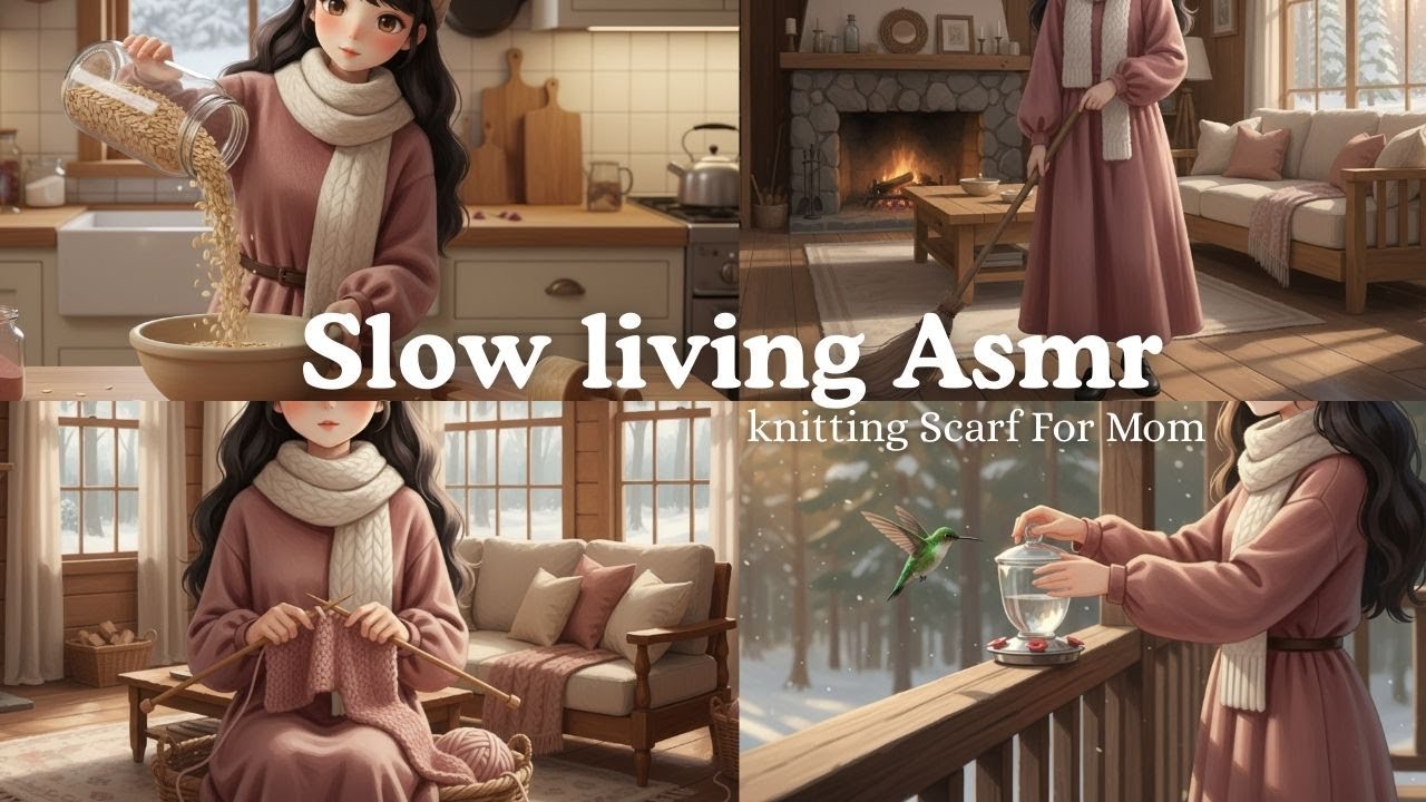 The First Snow of the  new year  🧣 Ghibli Style ASMR | Cozy American Countryside Cooking
