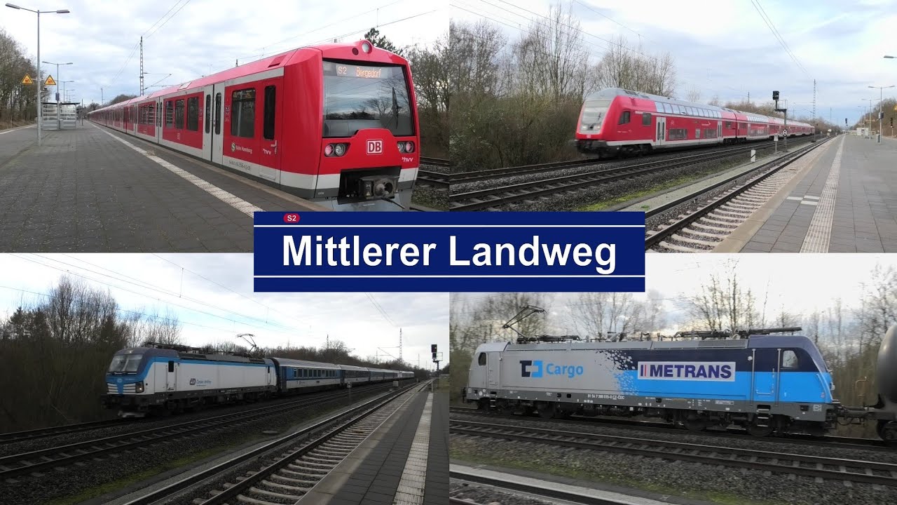 Hamburg-Billwerder mit Br146 + Dostos, Eurocity, ICE 4 & T, Güterzug und S-Bahn Br 474 & 490