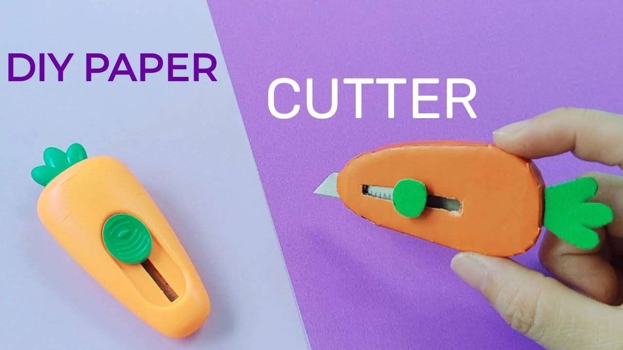 Làm dao rọc giấy mini cà rốt | Paper cutter | DIY paper cutter | Handmade paper cutter | DIY IDEAS