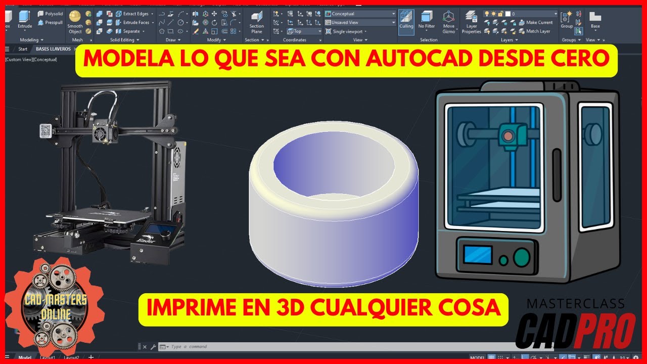 Diseñando Con AutoCAD desde CERO Objetos Para impresion 3D