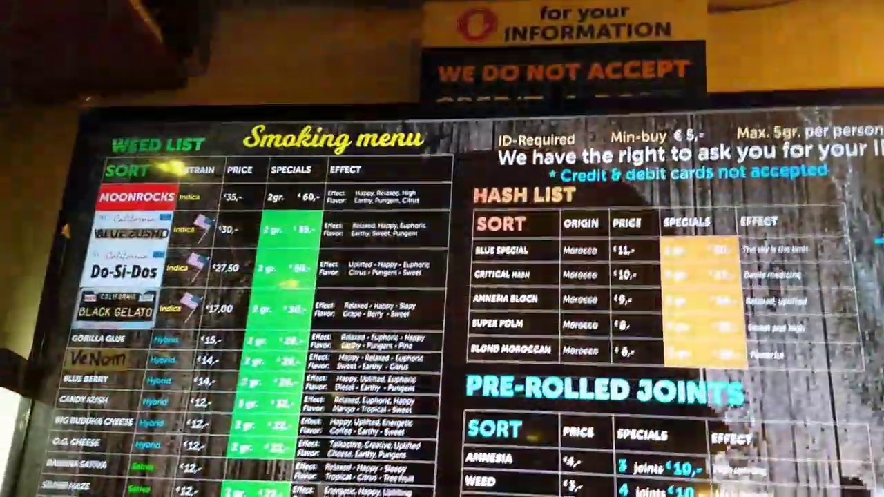 Rolling Backwoods at Coffeeshop Blue Lagoon (Amsterdam) | Medication Menu