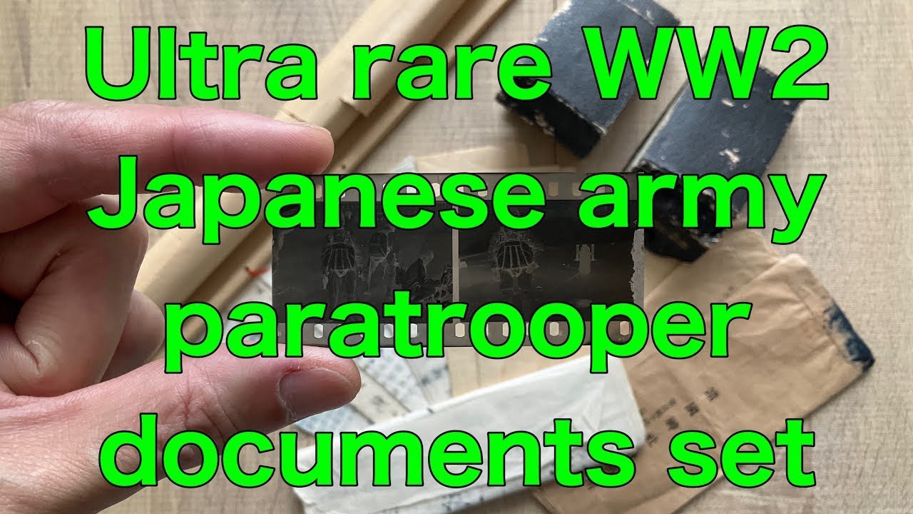 Ultra rare WW2 Japanese army paratrooper documents set.