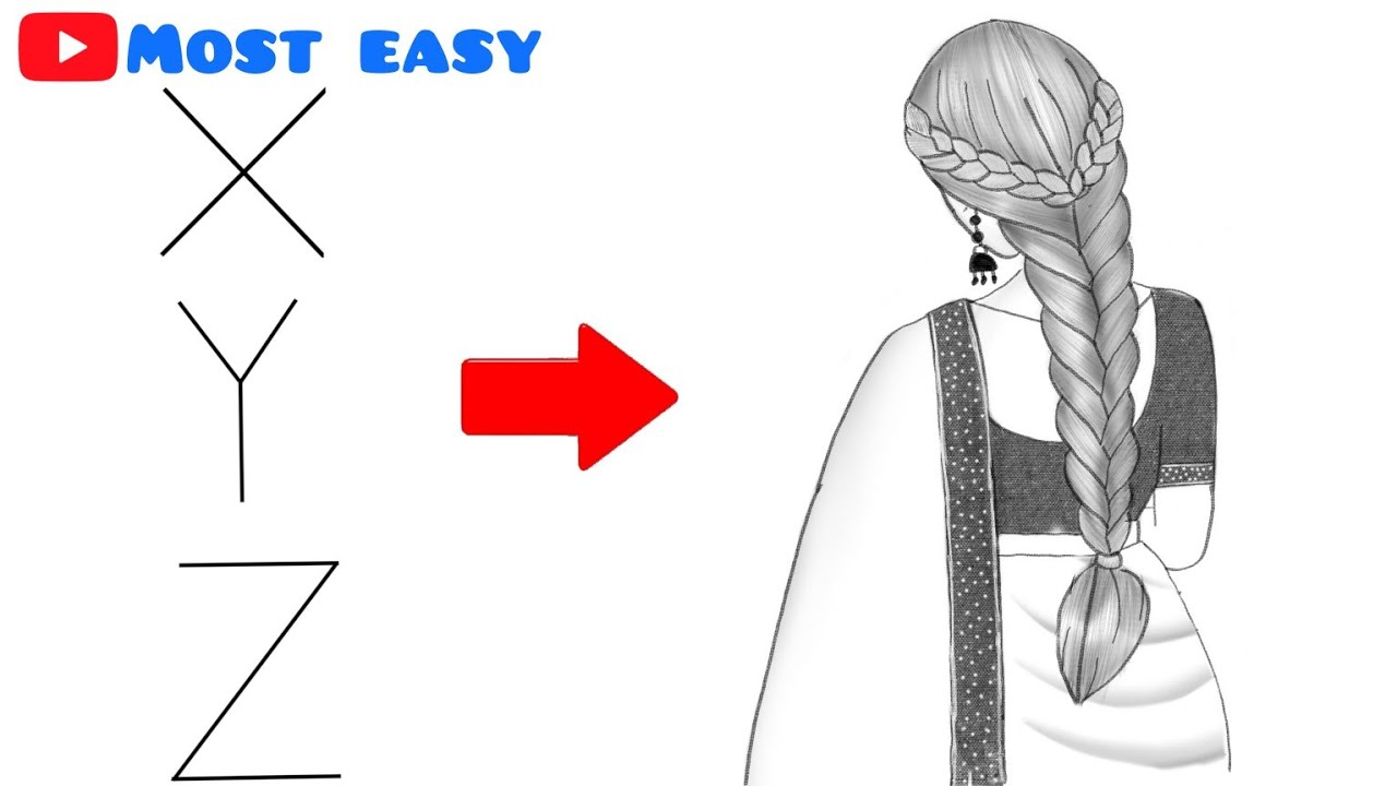 How to draw a girl backside in saree | pencil sketch for beginners | drawing tutorial | girl drawing