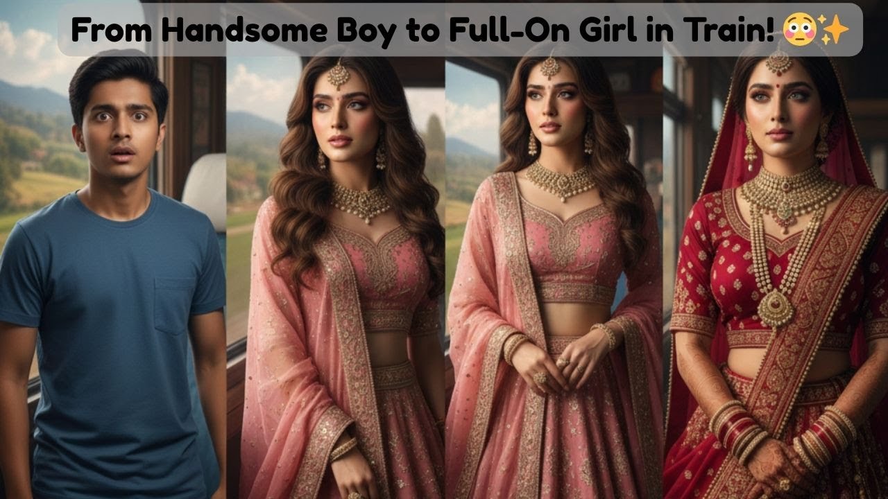 Crossdressing Story From Handsome Boy to Full-On Girl in Train! 😳✨